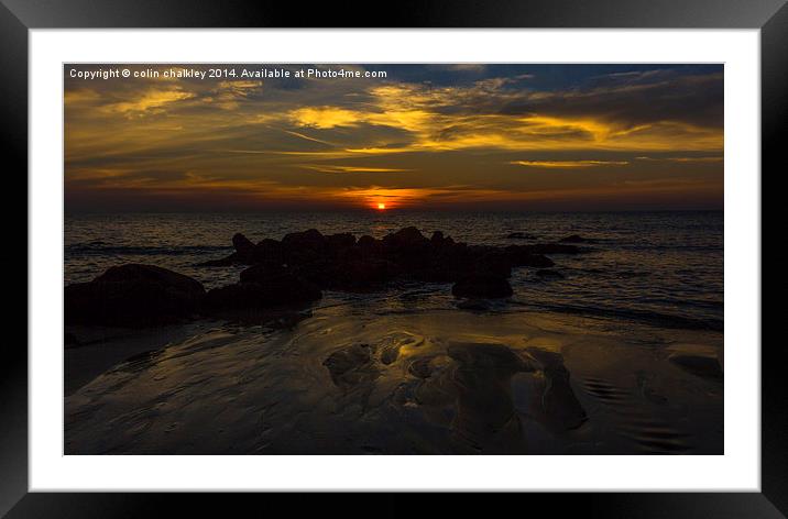  Naithon Beach Sunset Framed Mounted Print by colin chalkley