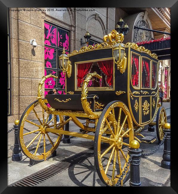 Gold State Coach - Grand Emperor Casino - Macao Framed Print by colin chalkley
