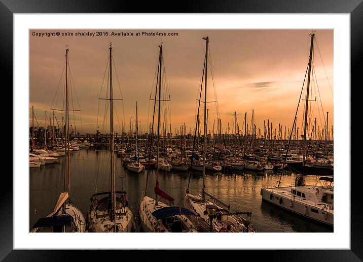  Barcelona Marina Framed Mounted Print by colin chalkley