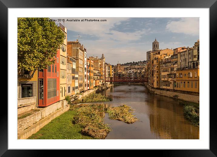  View Down the River Onyar in Girona Framed Mounted Print by colin chalkley