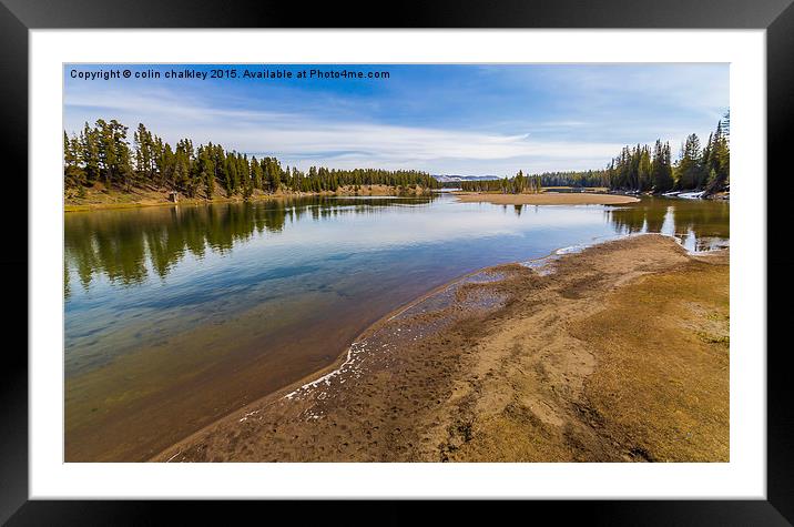 View from the Fishing Bridge - Yellowstone Park Framed Mounted Print by colin chalkley