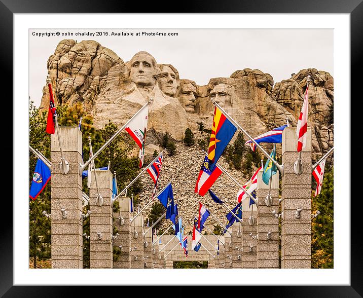 Mount Rushmore Memorial, South Dakota Framed Mounted Print by colin chalkley
