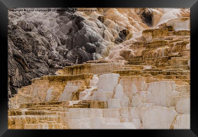  Yellowstone Park - Mammoth Hot Springs Framed Print by colin chalkley