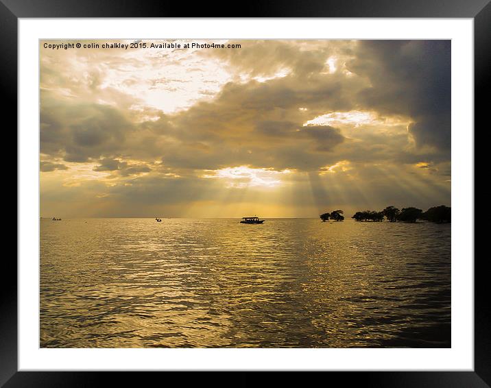  Storm Clouds Over Tonle Sap Lake Framed Mounted Print by colin chalkley