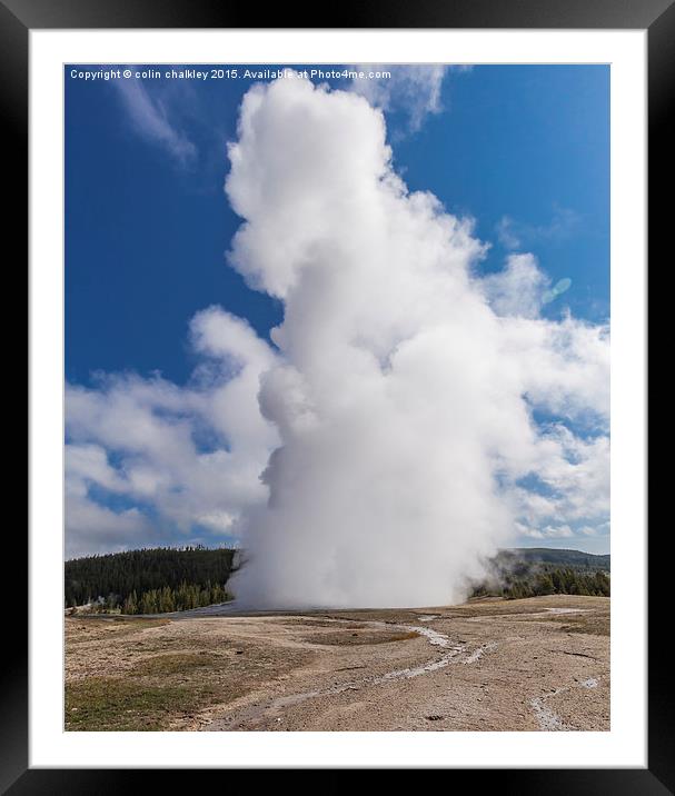 Old Faithful in Yellowstone Park Framed Mounted Print by colin chalkley