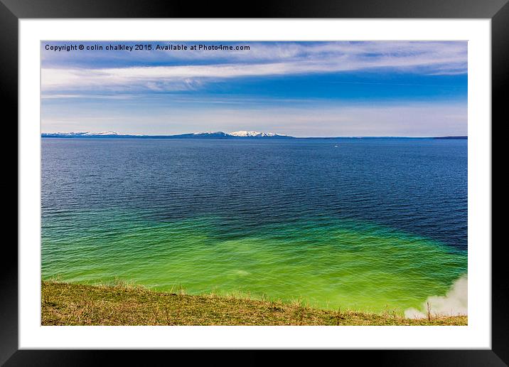 Geothermal activity - Yellowstone Lake Framed Mounted Print by colin chalkley