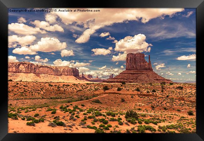 West Mitten Butte - Monument Valley - Arizona USA Framed Print by colin chalkley