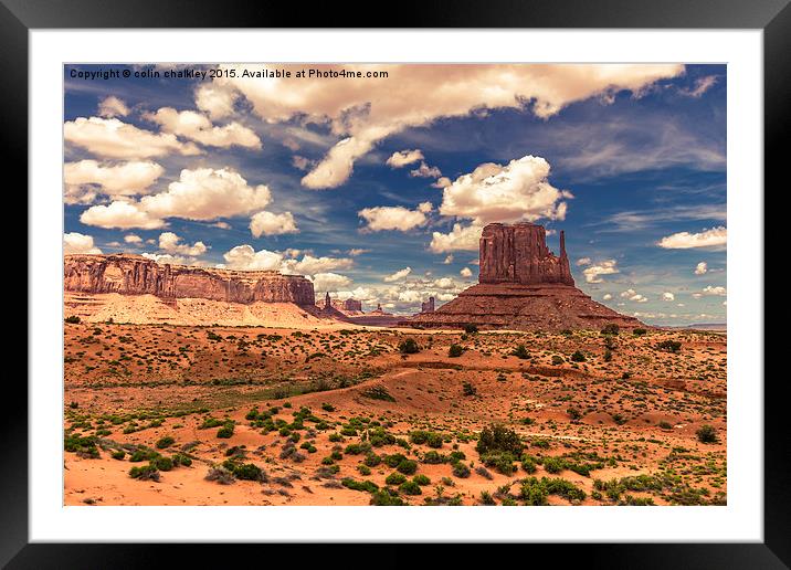 West Mitten Butte - Monument Valley - Arizona USA Framed Mounted Print by colin chalkley