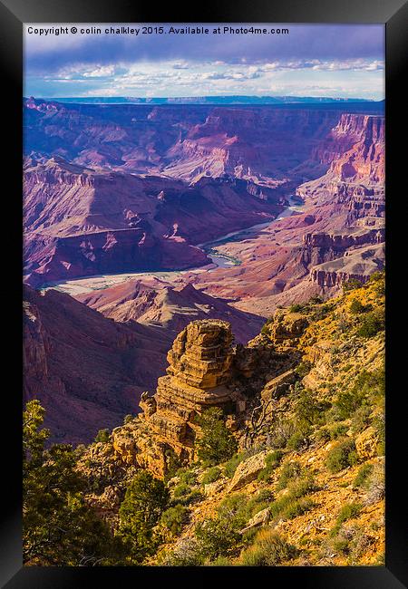 Sunset in the Grand Canyon - Southern Rim Framed Print by colin chalkley