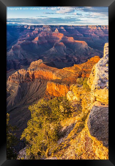Sunset in the Grand Canyon - Southern Rim Framed Print by colin chalkley
