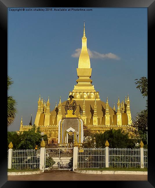  Laos - Pha That Luang Framed Print by colin chalkley