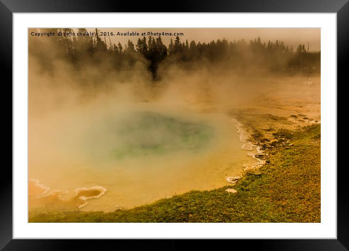 Artists Paint Pots - Yellowstone National Park Framed Mounted Print by colin chalkley