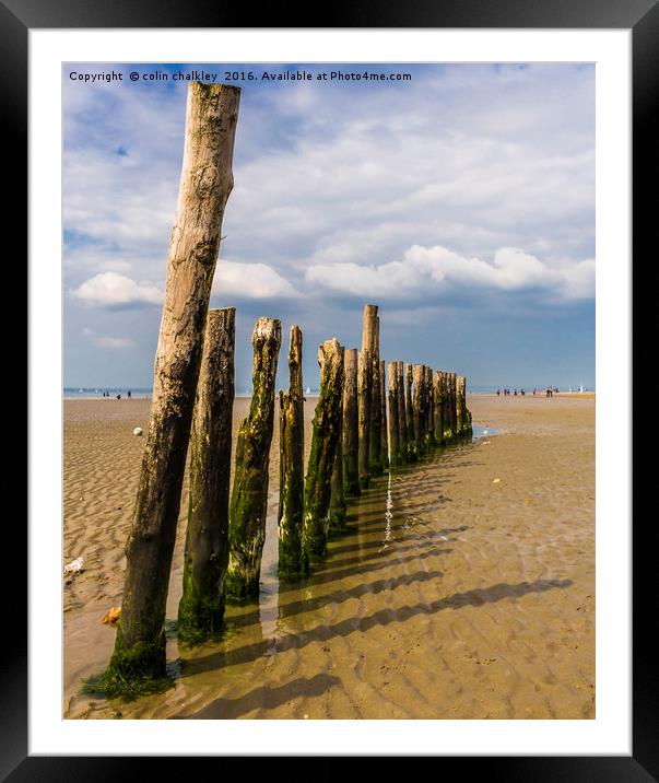 Mid Beach Breakwater at West Wittering Framed Mounted Print by colin chalkley