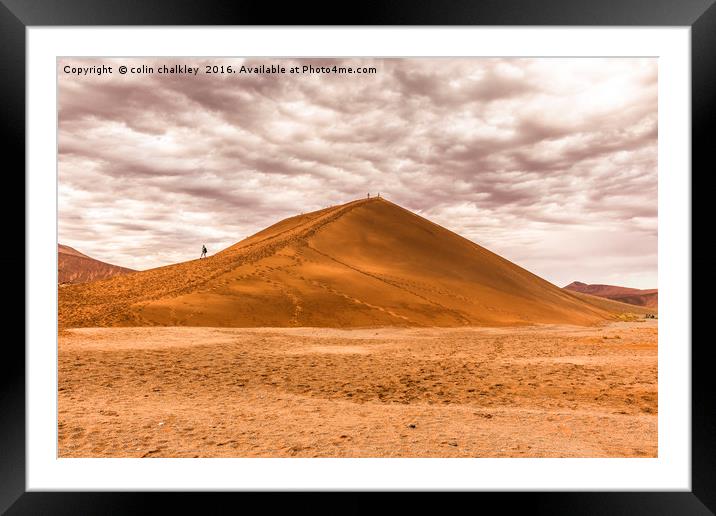 Early Morning Walkers on Dune 45 Framed Mounted Print by colin chalkley