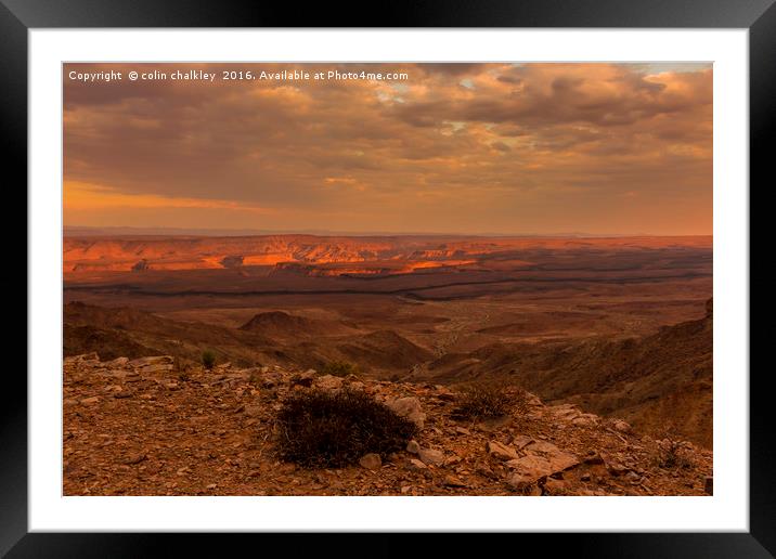 Fish River Canyon Sunset Framed Mounted Print by colin chalkley