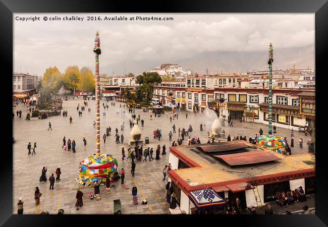 Barkhor Square in Lhasa, Tibet Framed Print by colin chalkley