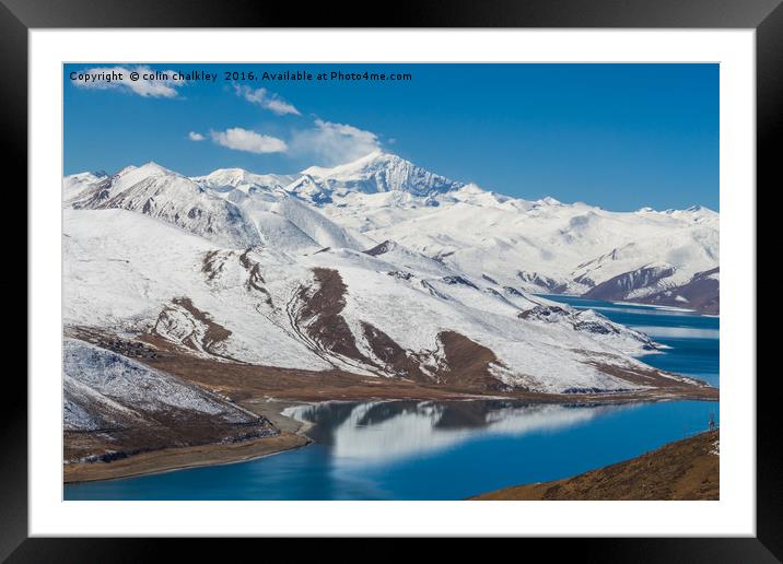  Yamdrok Lake - Tibet Framed Mounted Print by colin chalkley