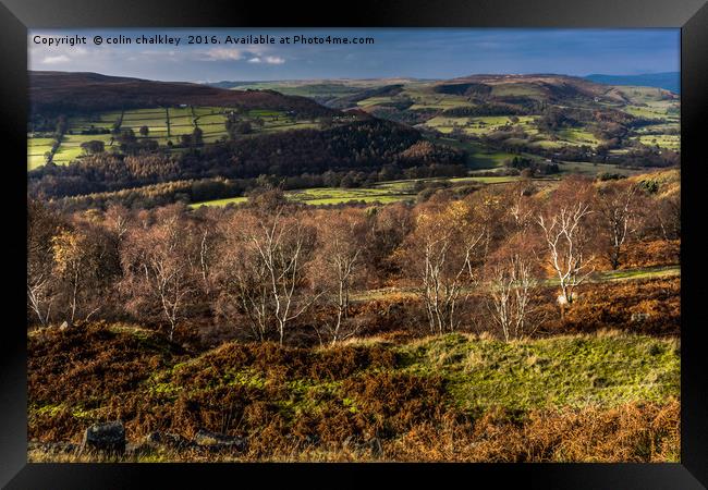 View from Stanage Edge Framed Print by colin chalkley