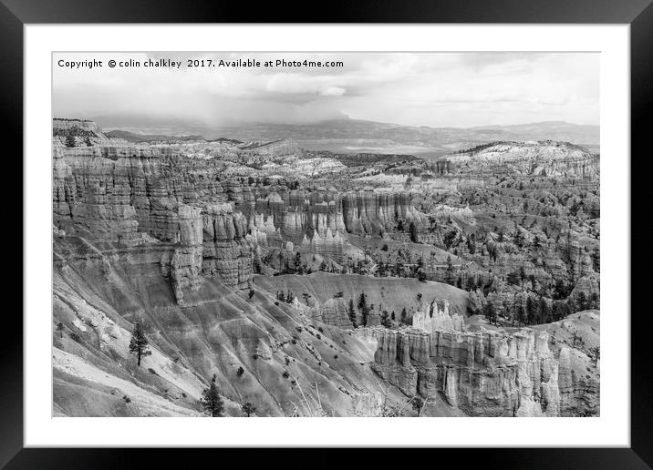 The Silent City in Bryce Canyon - Mono Framed Mounted Print by colin chalkley