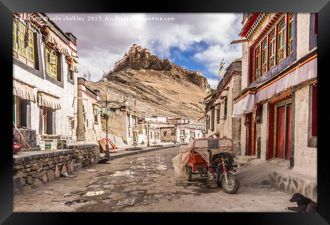 Gyantse Sidestreet, Tibet Framed Print by colin chalkley