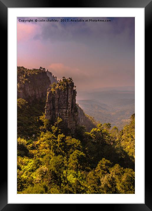 Pinnacle Rock - South Africa Framed Mounted Print by colin chalkley
