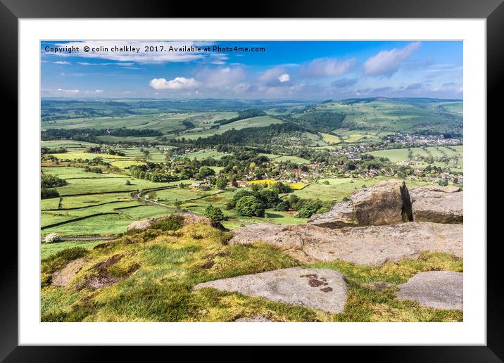 Derbyshire Landscape - Curbar Edge Framed Mounted Print by colin chalkley