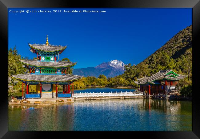 Black Dragon Lake - Lijiang, China Framed Print by colin chalkley