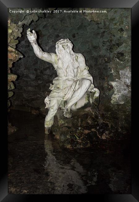 Neptune at Stourhead Framed Print by colin chalkley