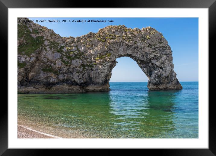 Durdle Dor on the Dorset Coast Framed Mounted Print by colin chalkley
