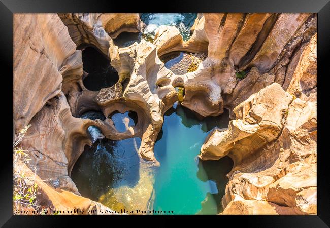 Bourkes Luck Potholes - South Africa Framed Print by colin chalkley