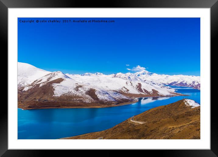 A Sacred Lake in Tibet Framed Mounted Print by colin chalkley