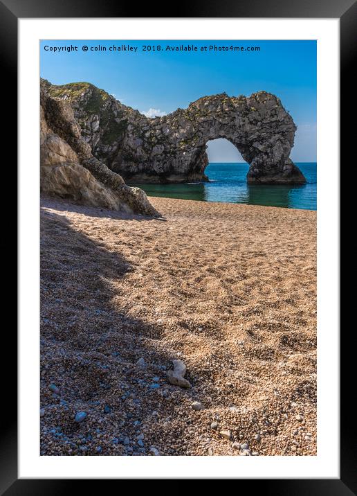 Durdle Dor on the Dorset Coast Framed Mounted Print by colin chalkley