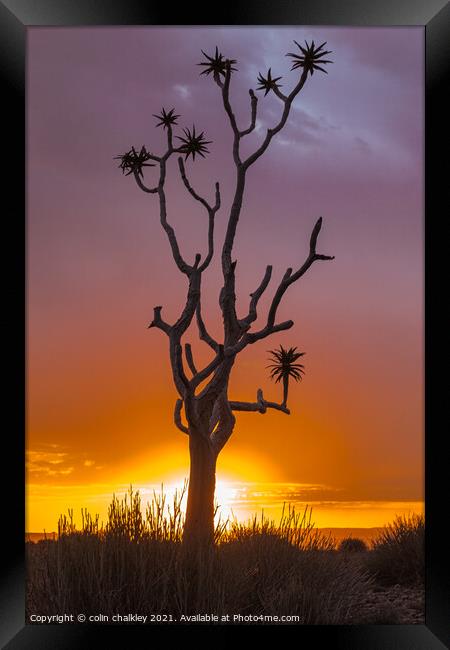 Sunset in Fish River Canyon Namibia Framed Print by colin chalkley