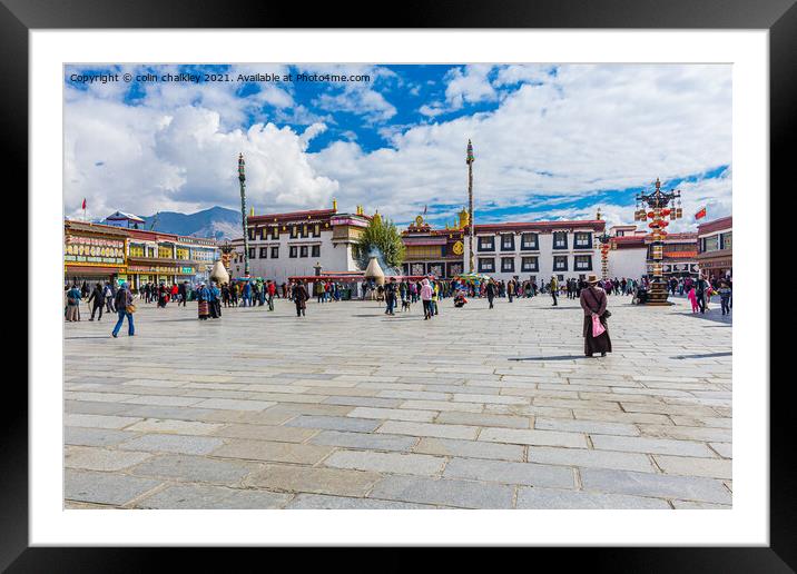 Barkhor Square, Lhasa, Tibet Framed Mounted Print by colin chalkley