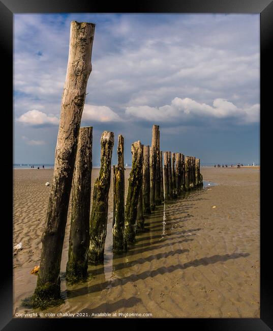 Breakwater at West Wittering  Framed Print by colin chalkley