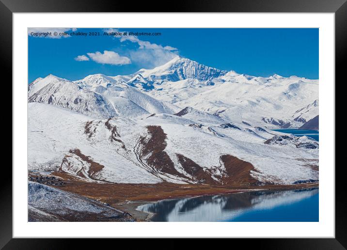  Yamdrok Lake - Tibet Framed Mounted Print by colin chalkley