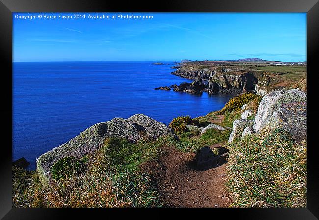  The Wales Coast Path above St Non's Bay Framed Print by Barrie Foster