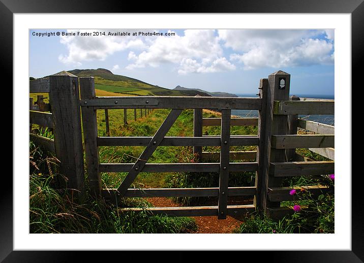  The Wales Coast Path at Penberry Framed Mounted Print by Barrie Foster