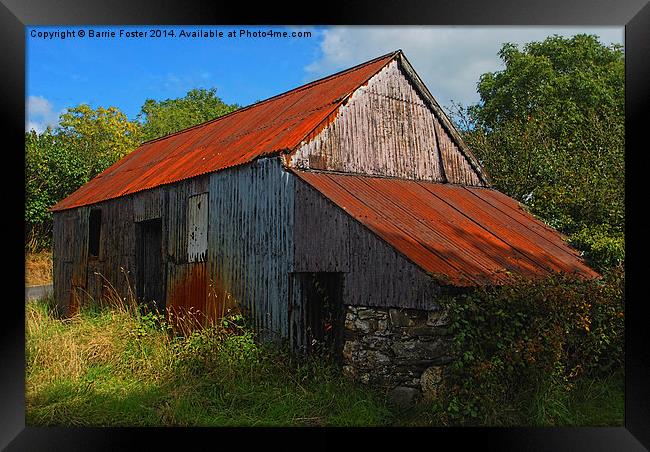  Wriggly Tin: Farm Shed Framed Print by Barrie Foster