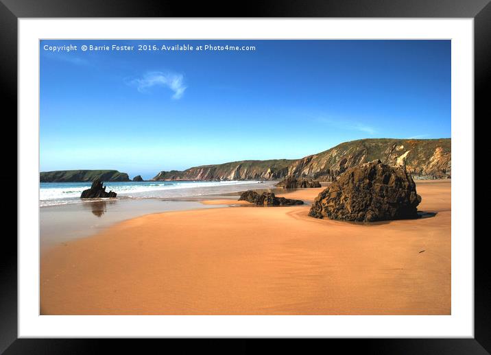 Marloes Sands & Gateholm Framed Mounted Print by Barrie Foster