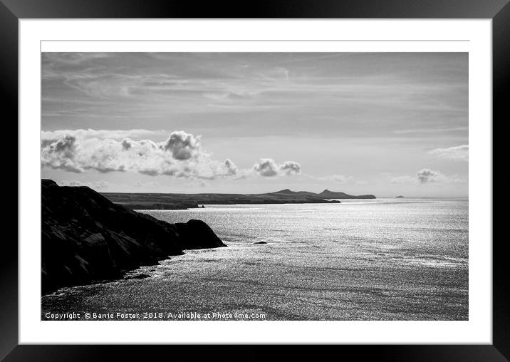 St Davids Head from above Pwllderi Framed Mounted Print by Barrie Foster