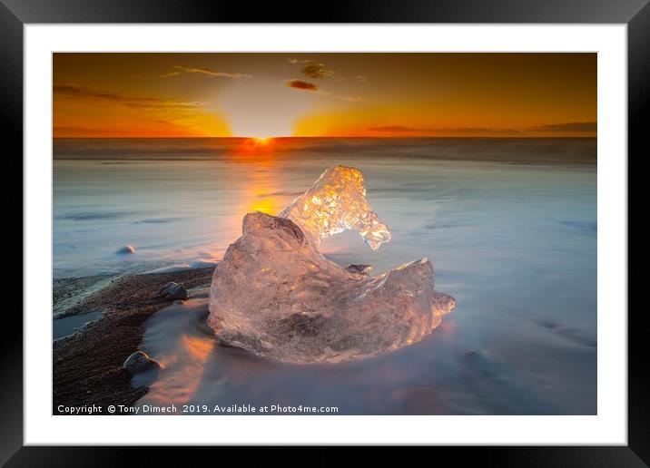 Ice Statues, on the beach. Framed Mounted Print by Tony Dimech