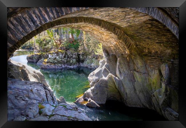 The bridge at Betws-y-Coed Framed Print by Leighton Collins