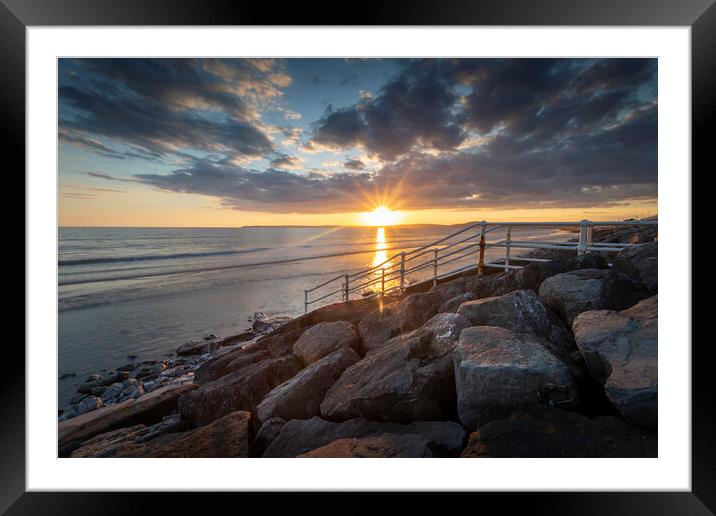 Sunset on Aberavon beach Framed Mounted Print by Leighton Collins
