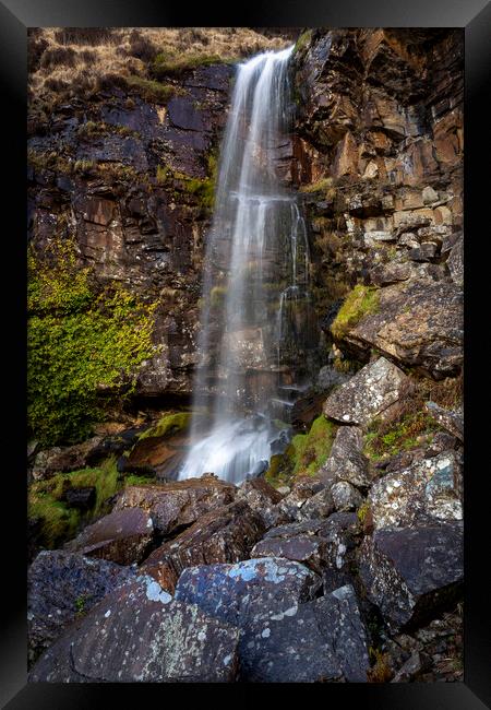 Penpych waterfall at Treherbert Framed Print by Leighton Collins