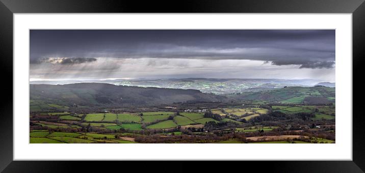 Rain clouds over Carmarthenshire Framed Mounted Print by Leighton Collins