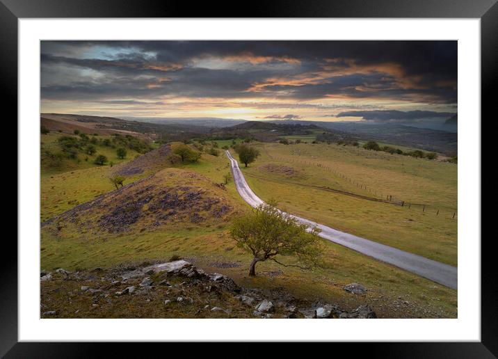 Sunset over the Black Mountain Framed Mounted Print by Leighton Collins