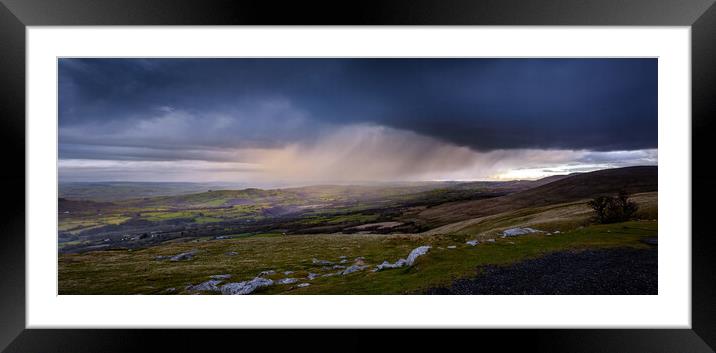 Black mountain storm clouds Framed Mounted Print by Leighton Collins