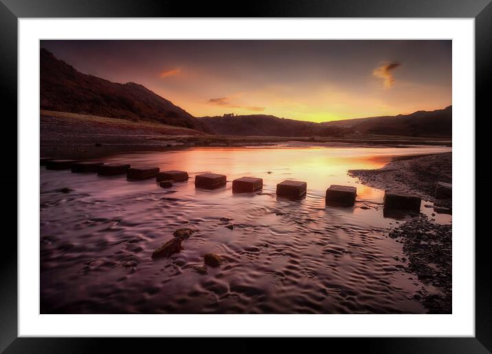 Sunrise at Three Cliffs Bay Framed Mounted Print by Leighton Collins