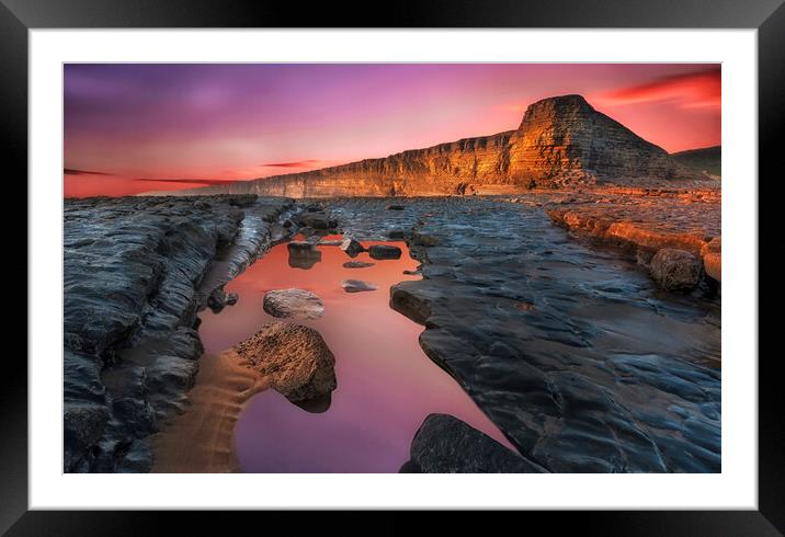Nash Point South Wales Framed Mounted Print by Leighton Collins